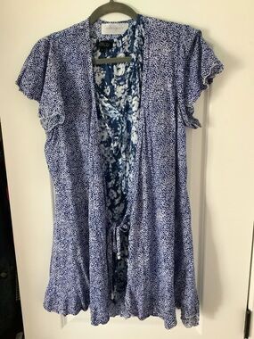 Walker & Wade  Blue & White Wrap Dress, S